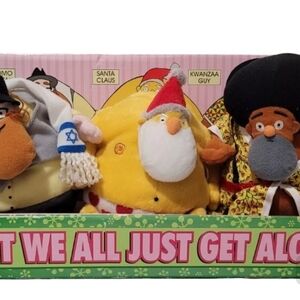 2002 Jib Jab Can't We All Just Get Along Schlomo Hanukkah Santa Claus Kwanza Guy